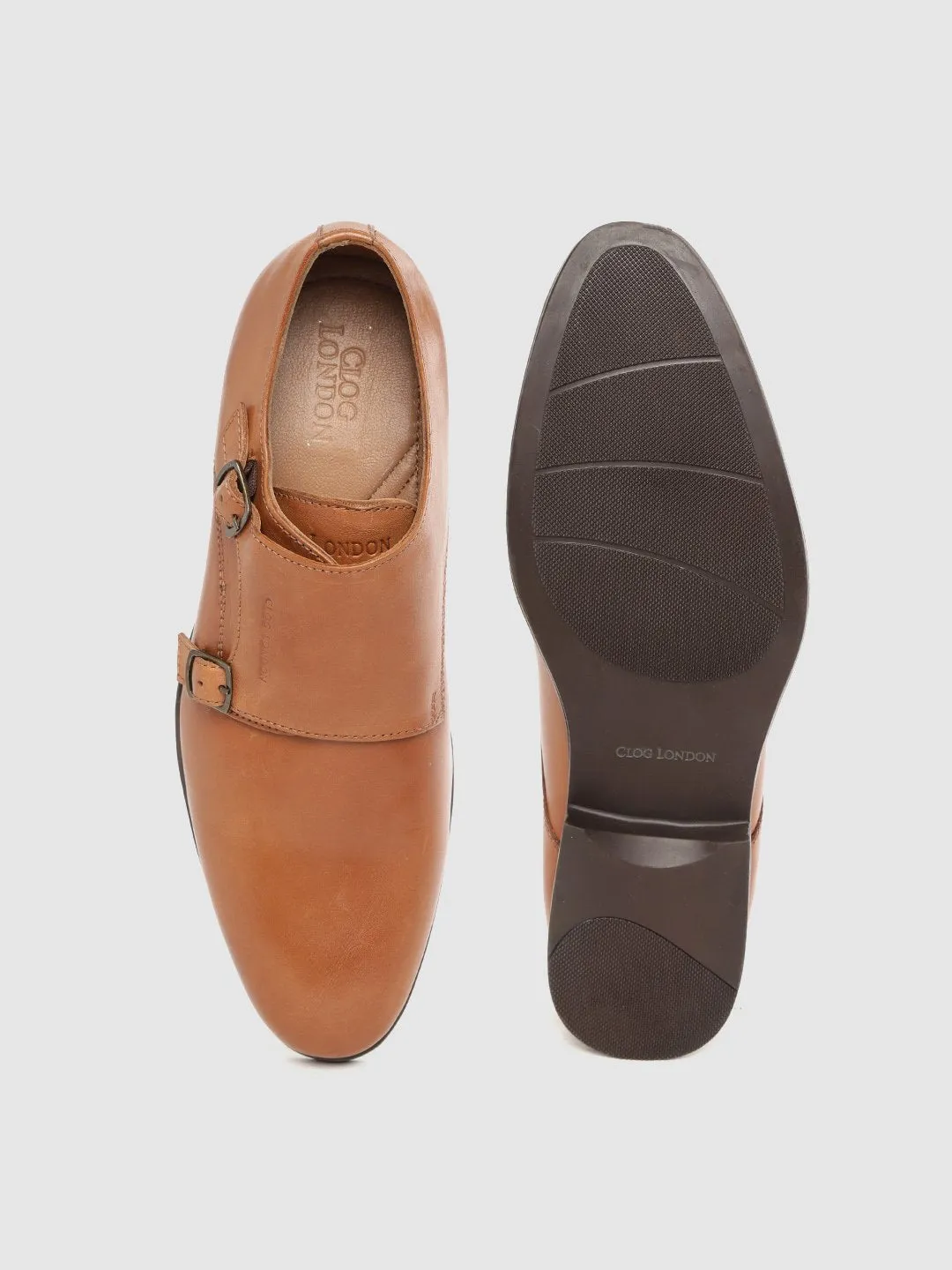 Leather Monk Strap Slip On Shoes
