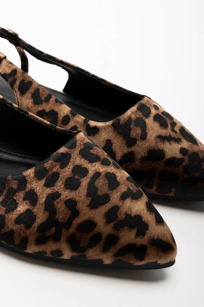 Leopard Print Sling Back Shoes