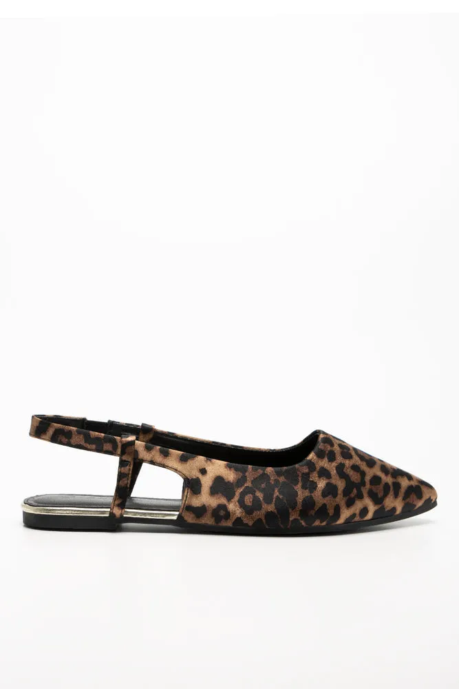 Leopard Print Sling Back Shoes