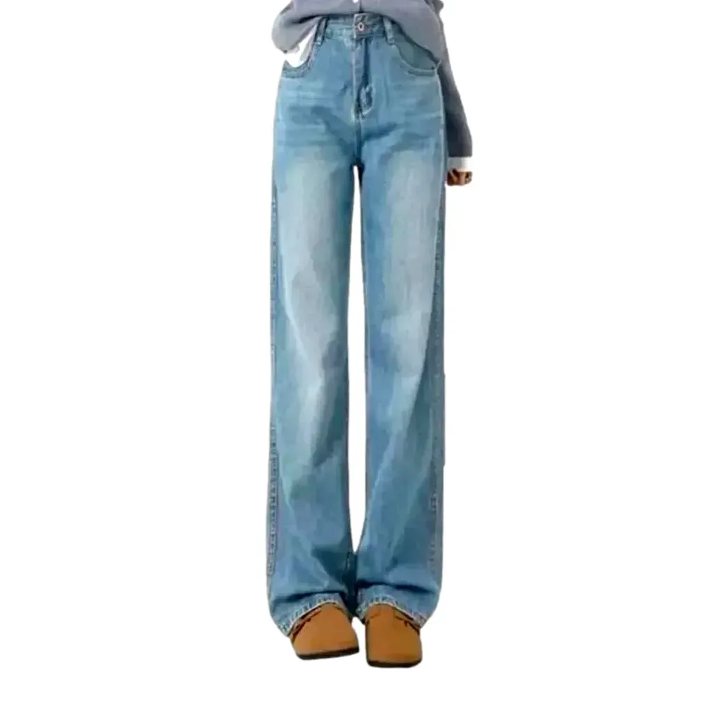Lined wide fit casual women's jeans