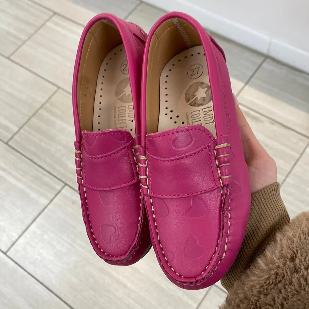 LMDI Magenta Heart Stamped Loafer