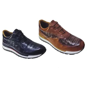 Los Altos Caiman Crocodile Belly Tennis Sneakers