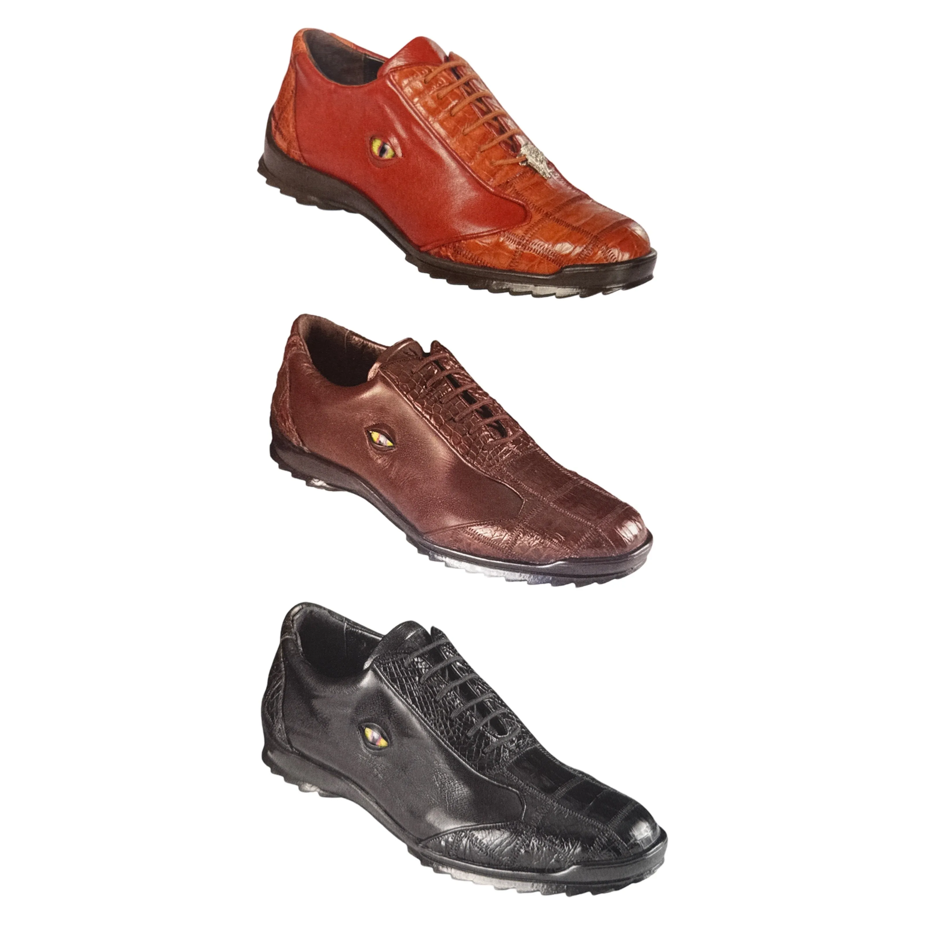 Los Altos Eye Caiman Crocodile Patchwork Sneakers