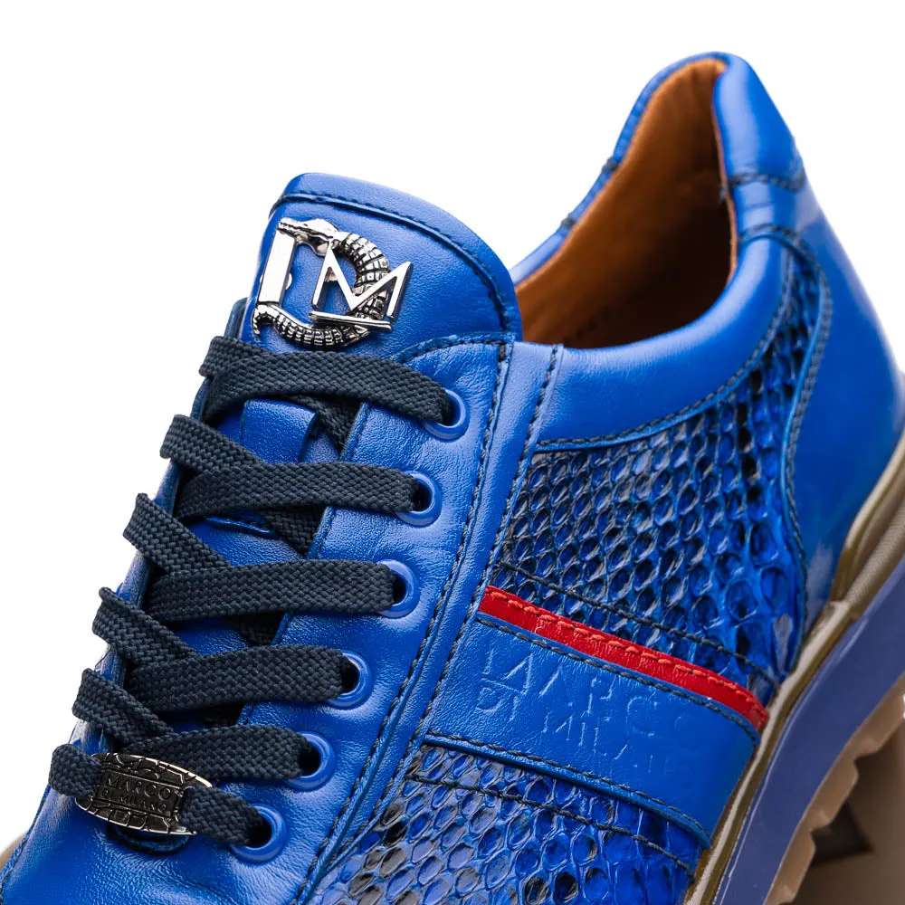 Marco Di Milano Brescia in Electric Blue Python & Calfskin Sneakers