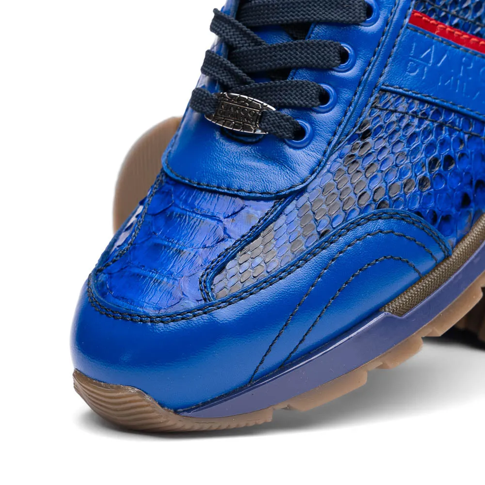 Marco Di Milano Brescia in Electric Blue Python & Calfskin Sneakers