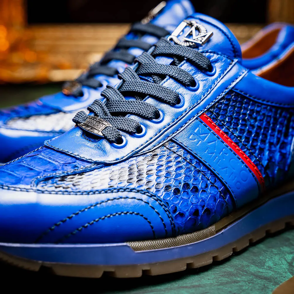 Marco Di Milano Brescia in Electric Blue Python & Calfskin Sneakers