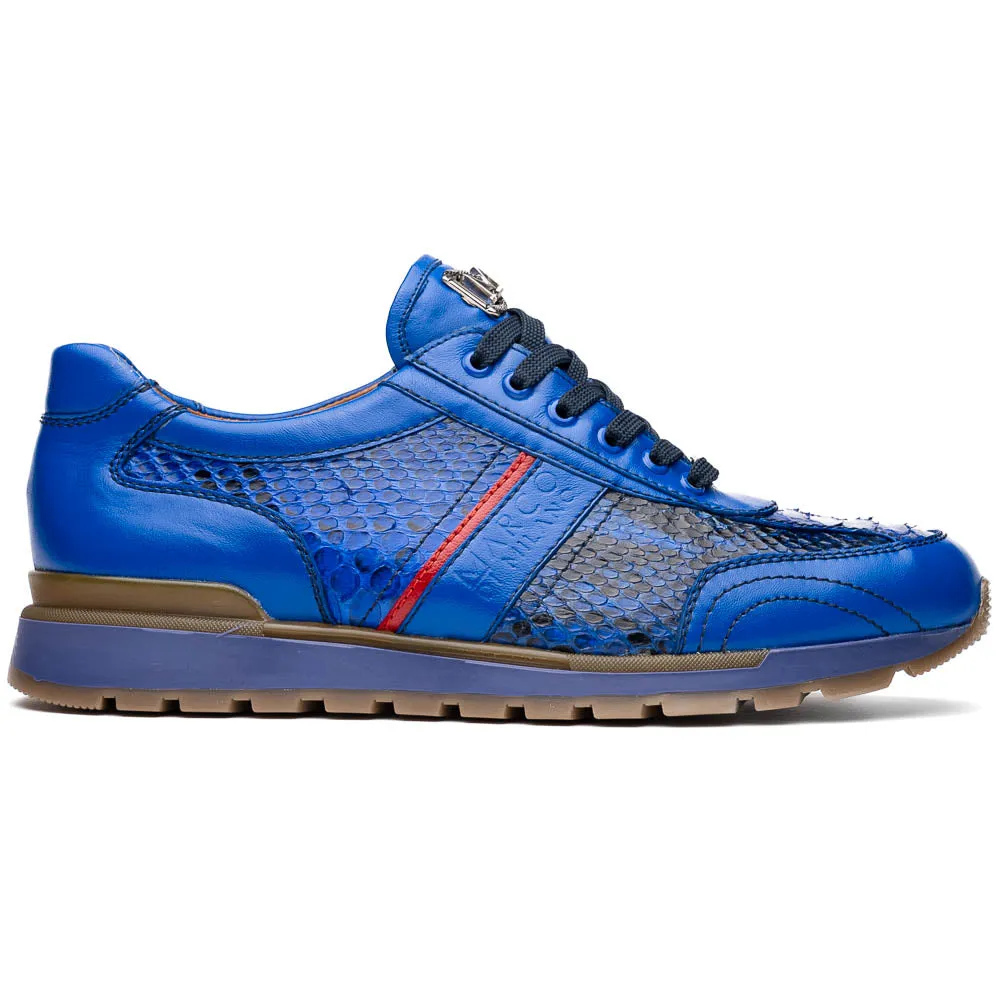 Marco Di Milano Brescia in Electric Blue Python & Calfskin Sneakers