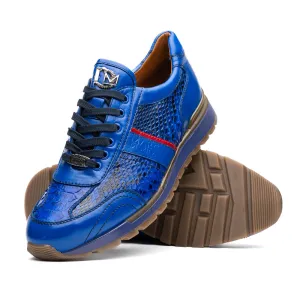Marco Di Milano Brescia in Electric Blue Python & Calfskin Sneakers