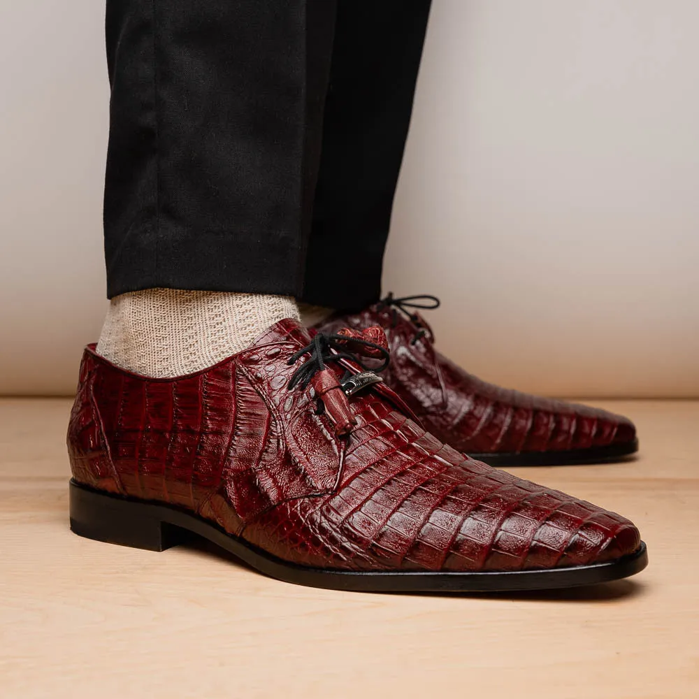 Marco Di Milano Lacio Derby Wine Caiman Shoes