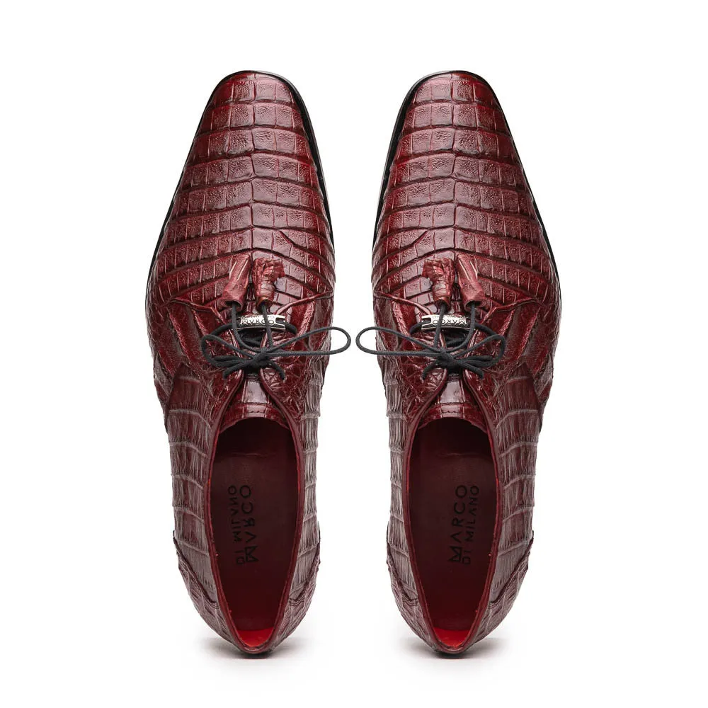 Marco Di Milano Lacio Derby Wine Caiman Shoes