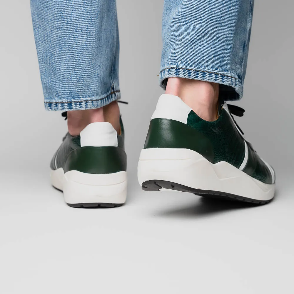 Marco Di Milano Lyon in Green / White Ostrich & Calfskin Sneakers
