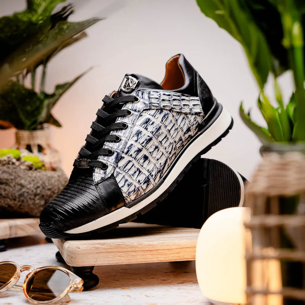 Marco Di Milano Portici Newspaper Caiman Crocodile & Lizard Sneakers