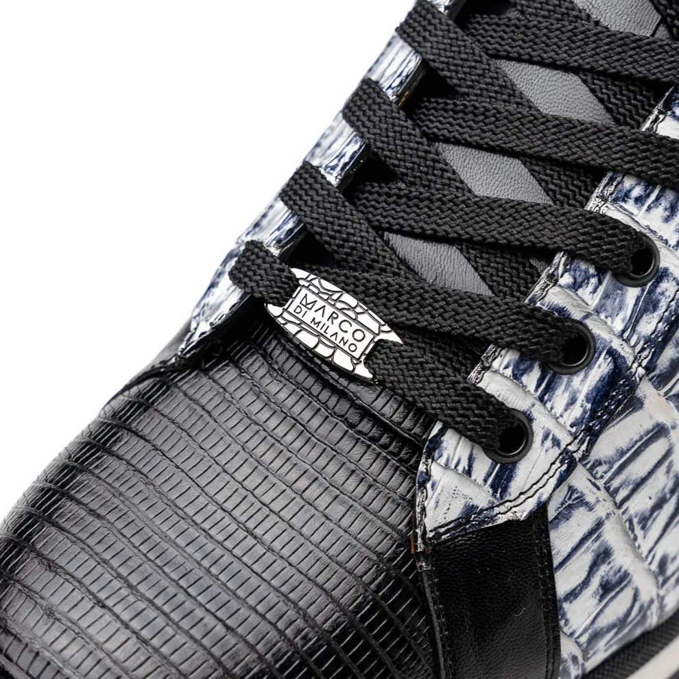 Marco Di Milano Portici Newspaper Caiman Crocodile & Lizard Sneakers