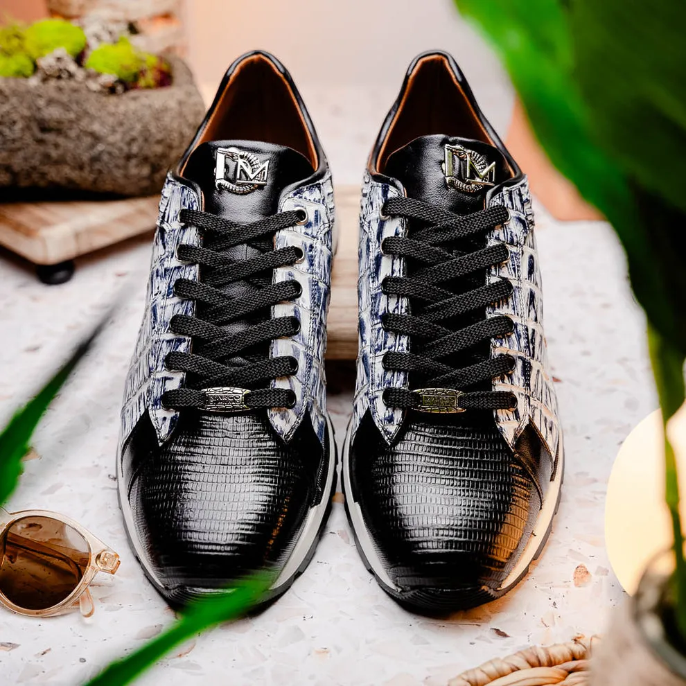 Marco Di Milano Portici Newspaper Caiman Crocodile & Lizard Sneakers