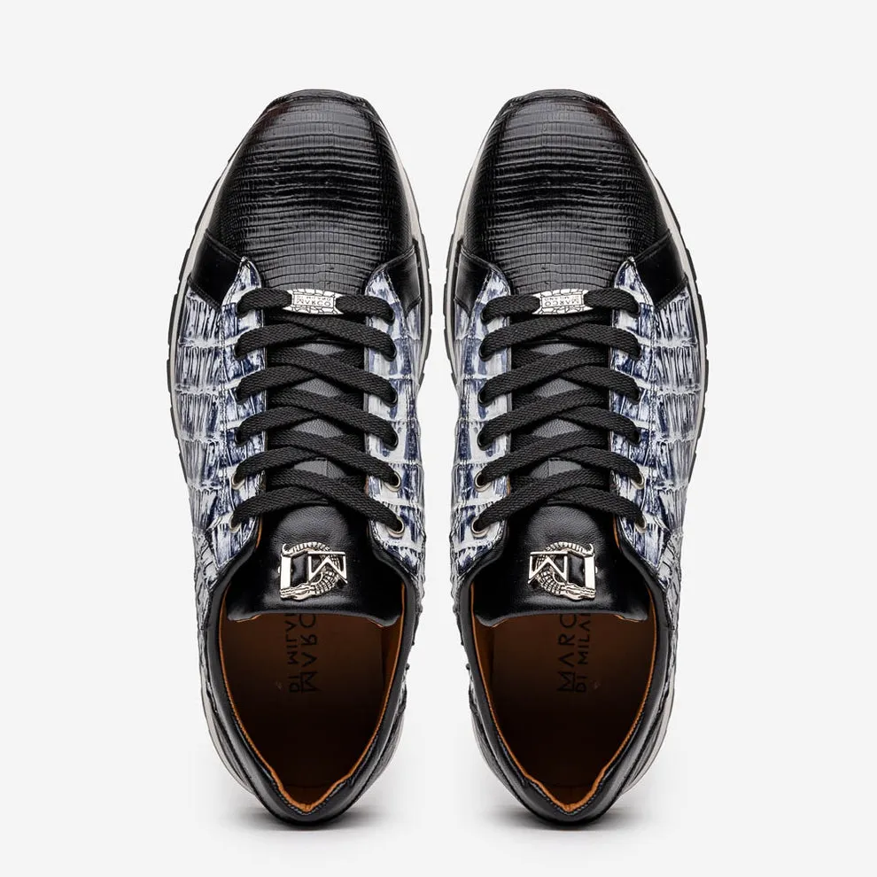 Marco Di Milano Portici Newspaper Caiman Crocodile & Lizard Sneakers