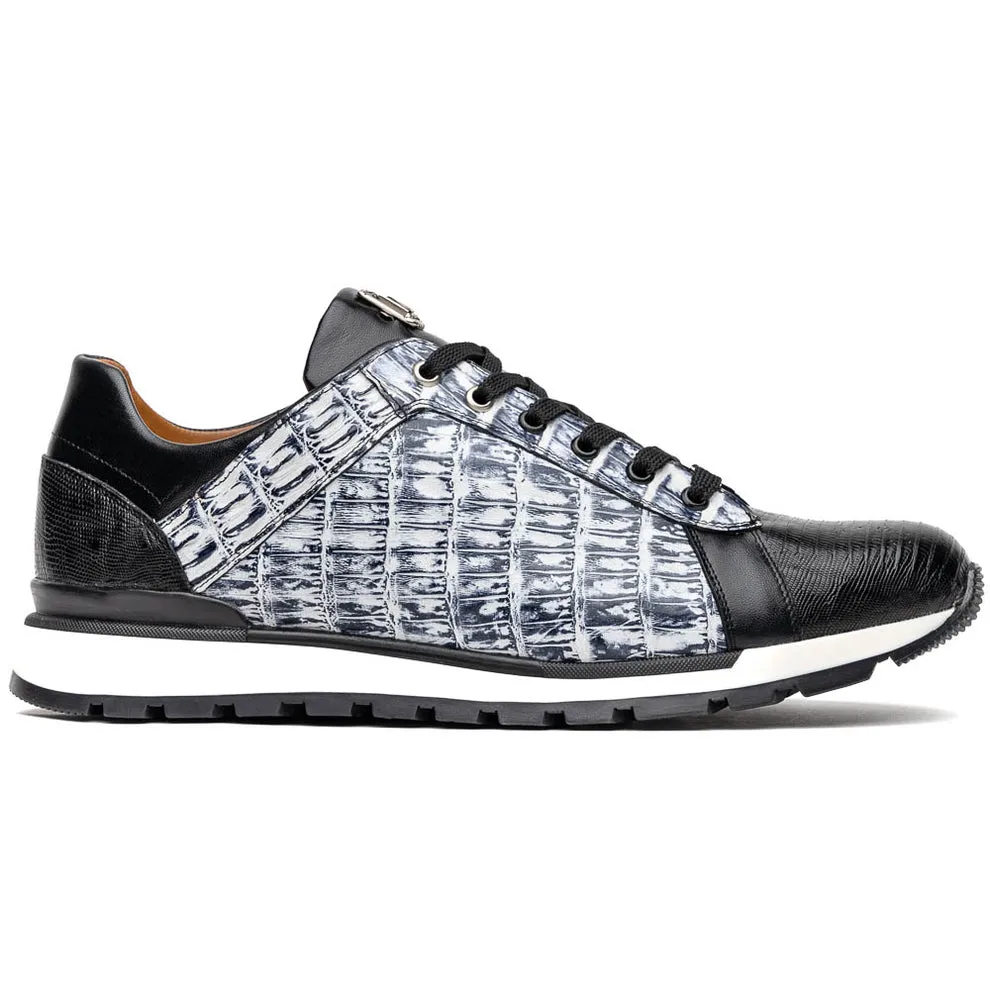 Marco Di Milano Portici Newspaper Caiman Crocodile & Lizard Sneakers