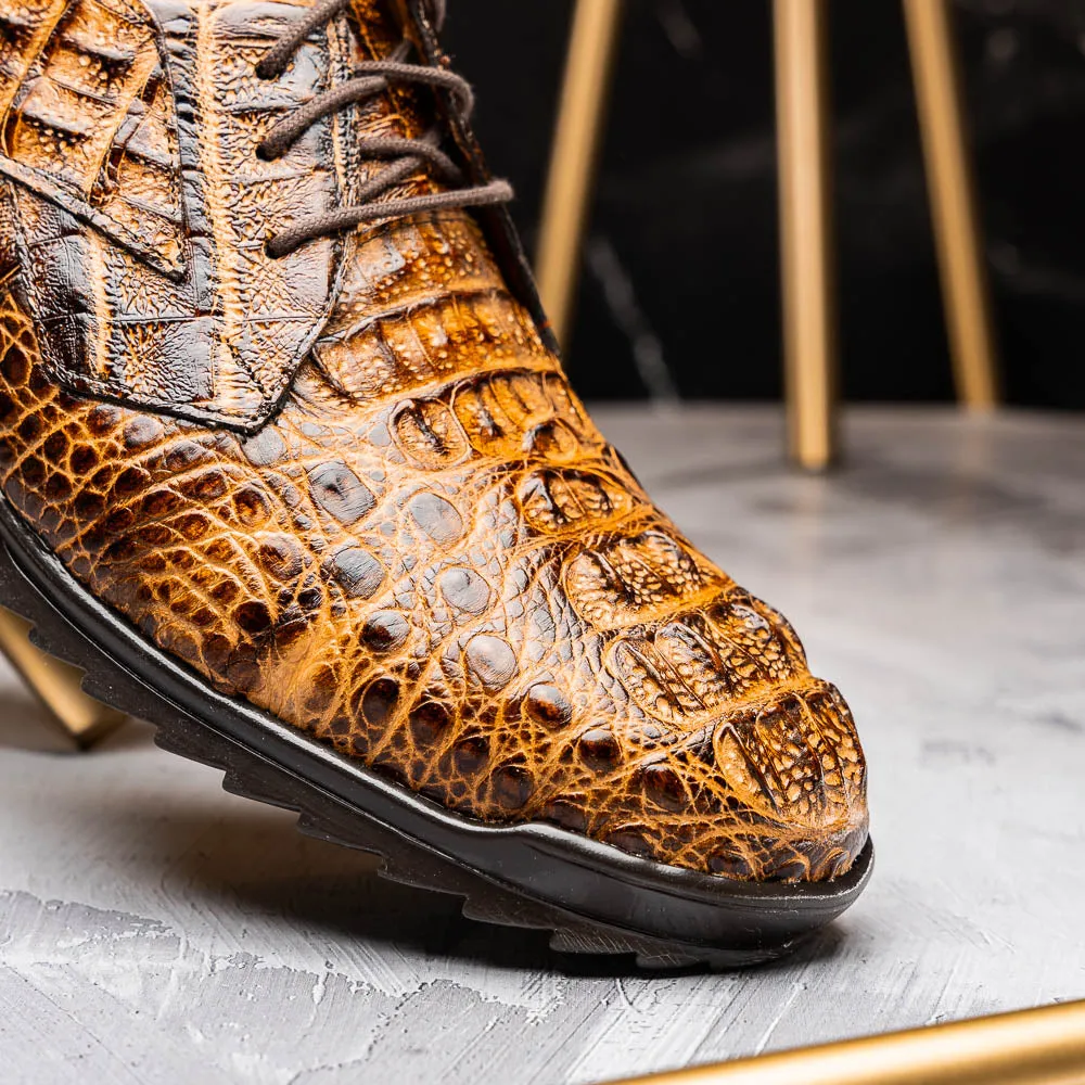 Marco Di Milano Rustic Orix Caiman Crocodile Sneakers