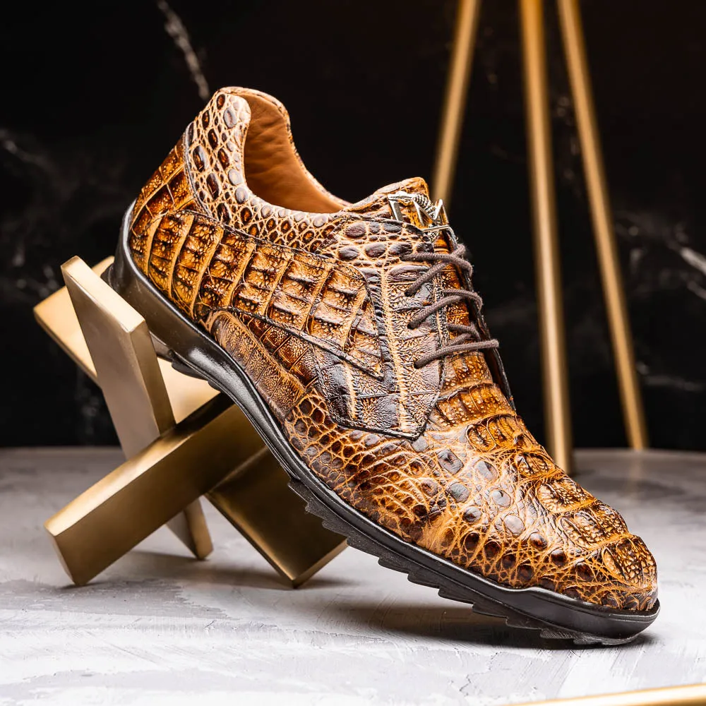 Marco Di Milano Rustic Orix Caiman Crocodile Sneakers