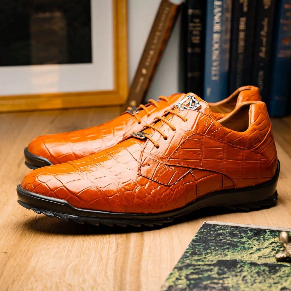 Marco Di Milano Vulcan in Honey Alligator Sneakers