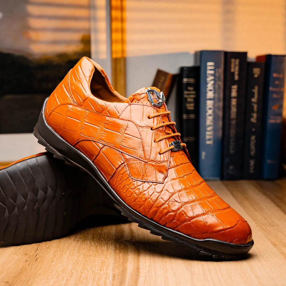 Marco Di Milano Vulcan in Honey Alligator Sneakers