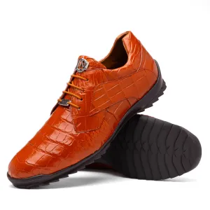 Marco Di Milano Vulcan in Honey Alligator Sneakers