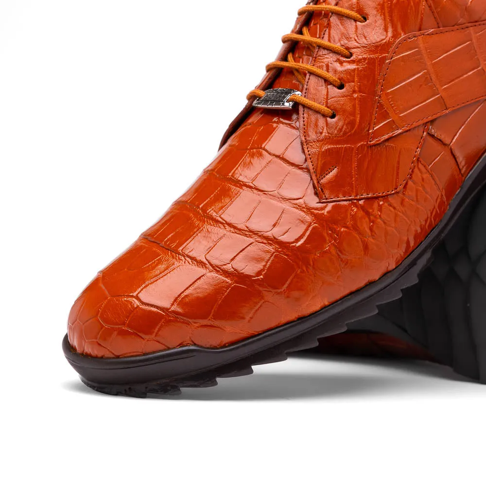 Marco Di Milano Vulcan in Honey Alligator Sneakers