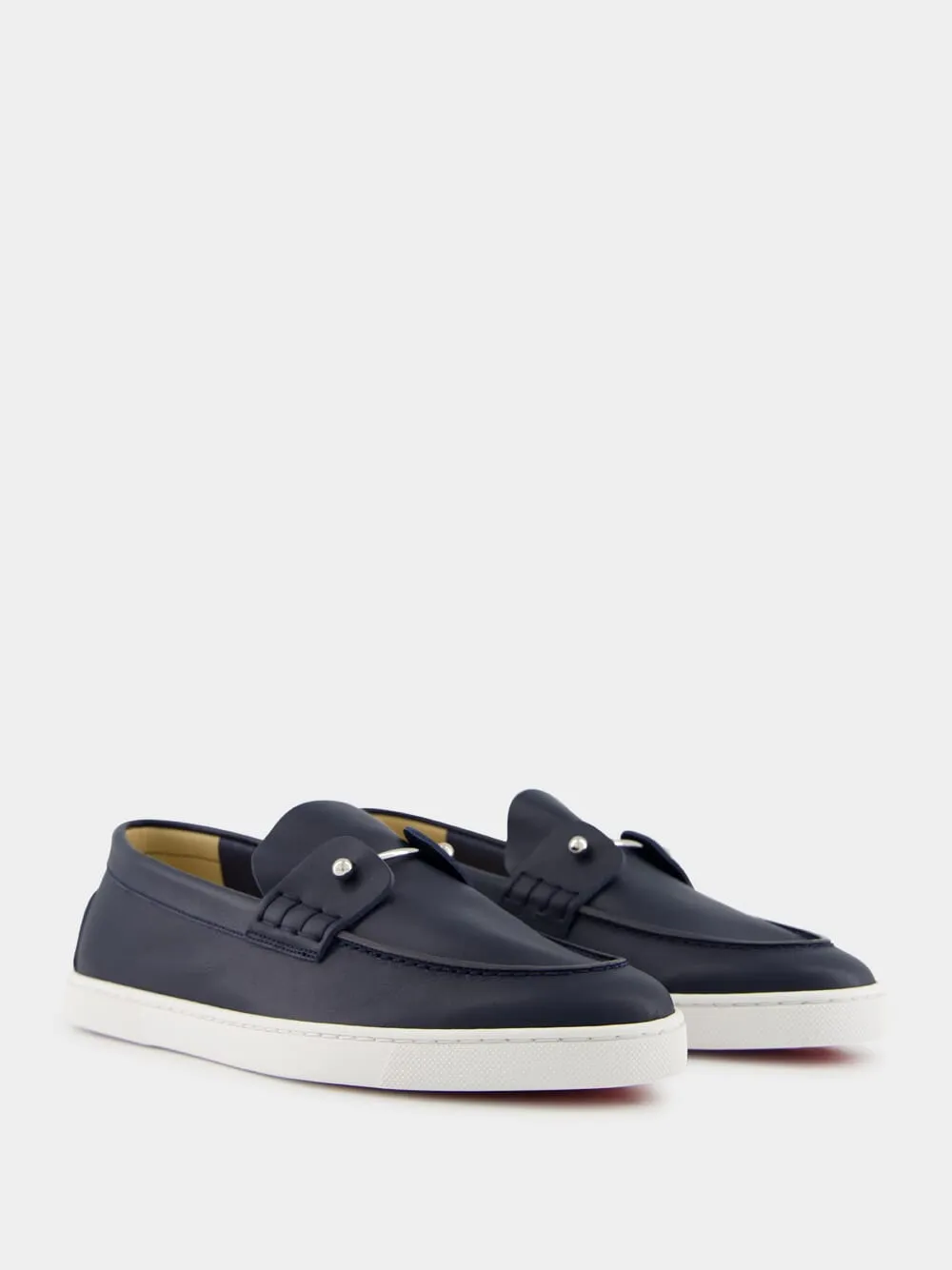 Marine Blue Chambeliboat Leather Loafers