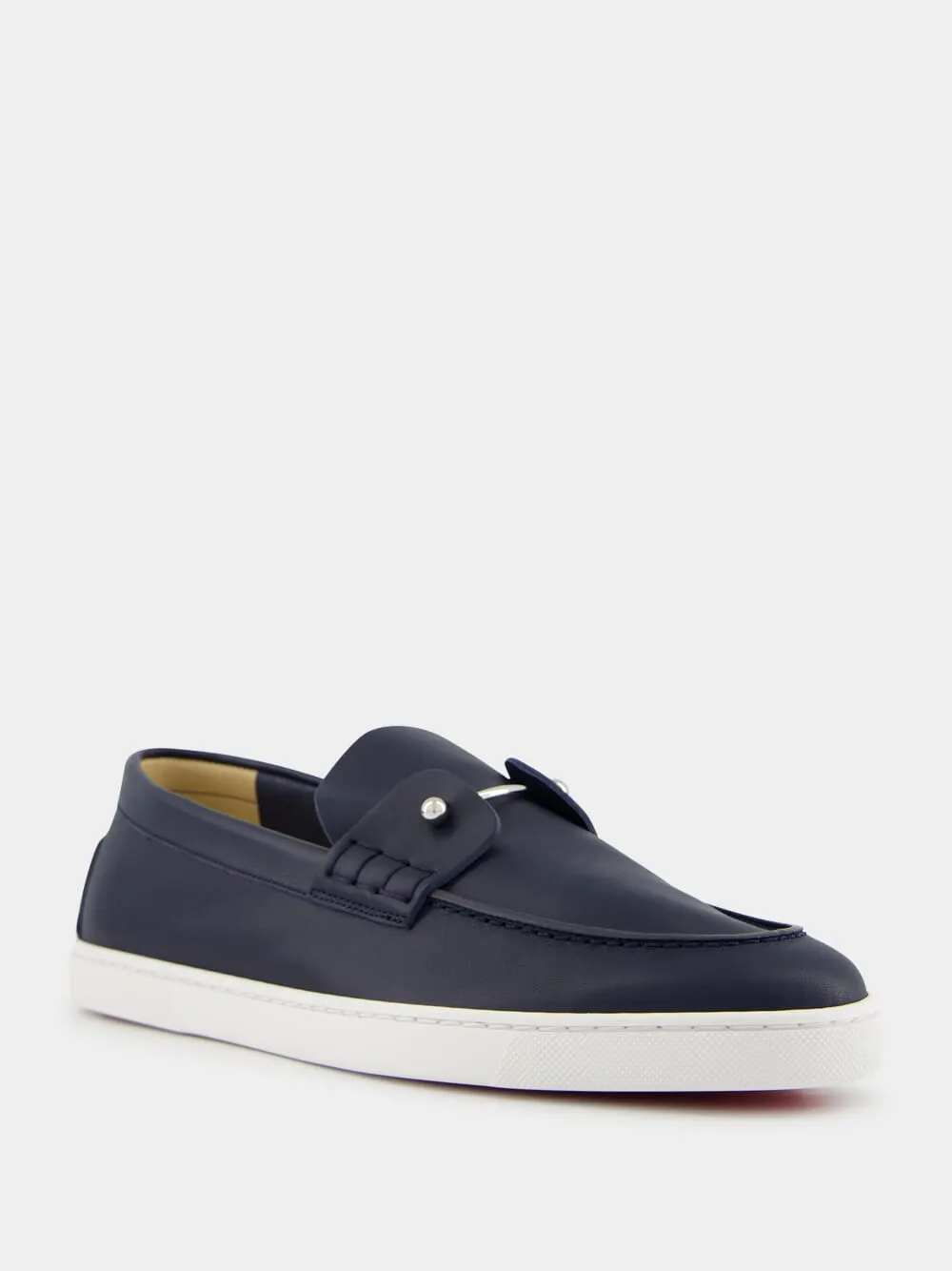 Marine Blue Chambeliboat Leather Loafers