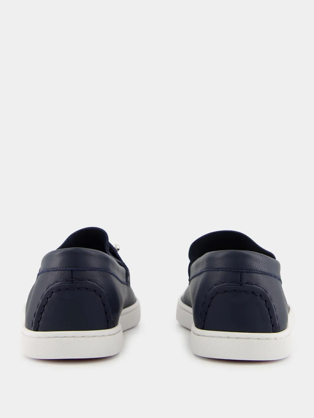 Marine Blue Chambeliboat Leather Loafers