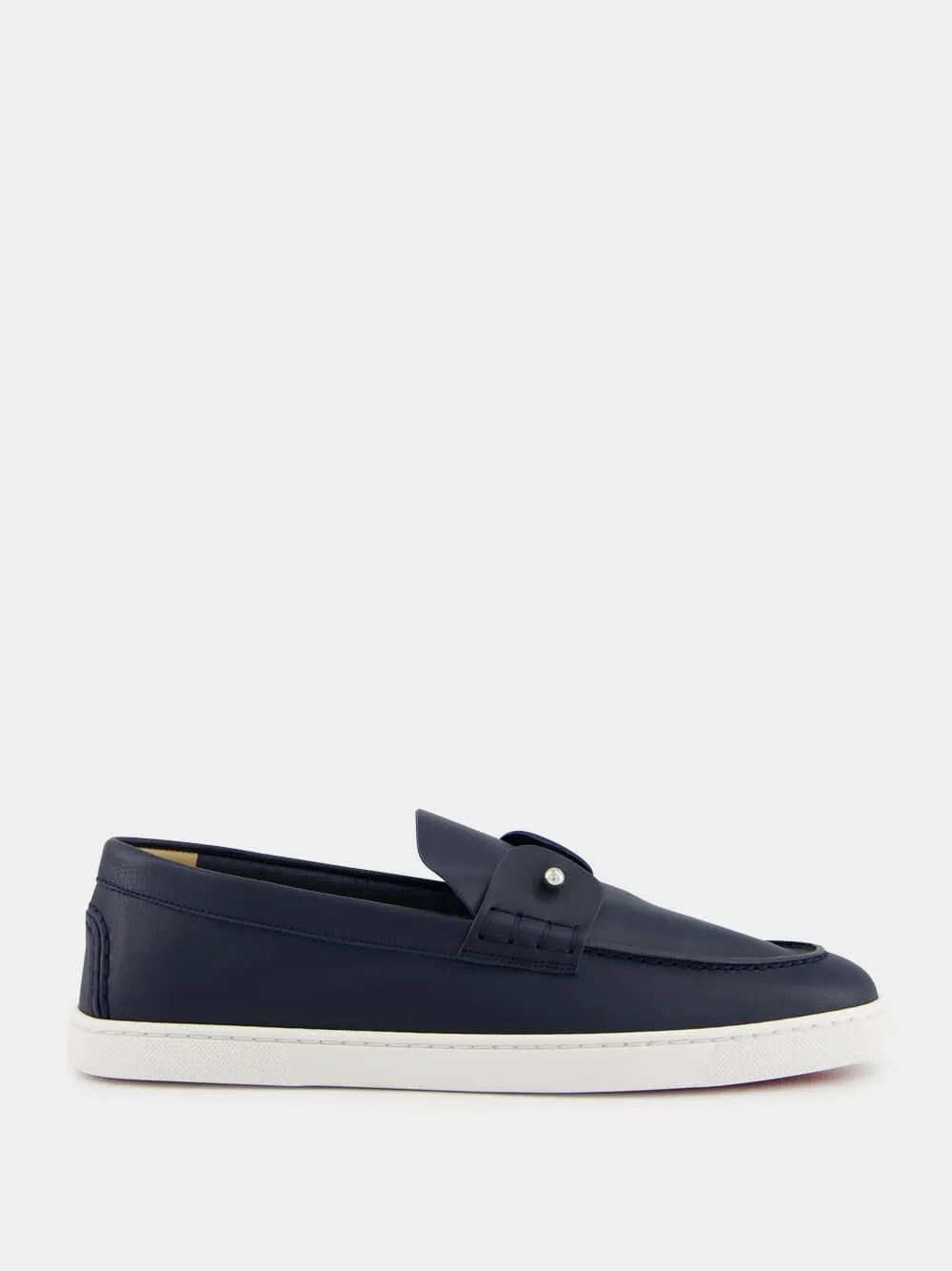 Marine Blue Chambeliboat Leather Loafers
