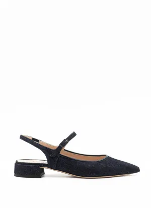 Mary Jane ballet flats in denim