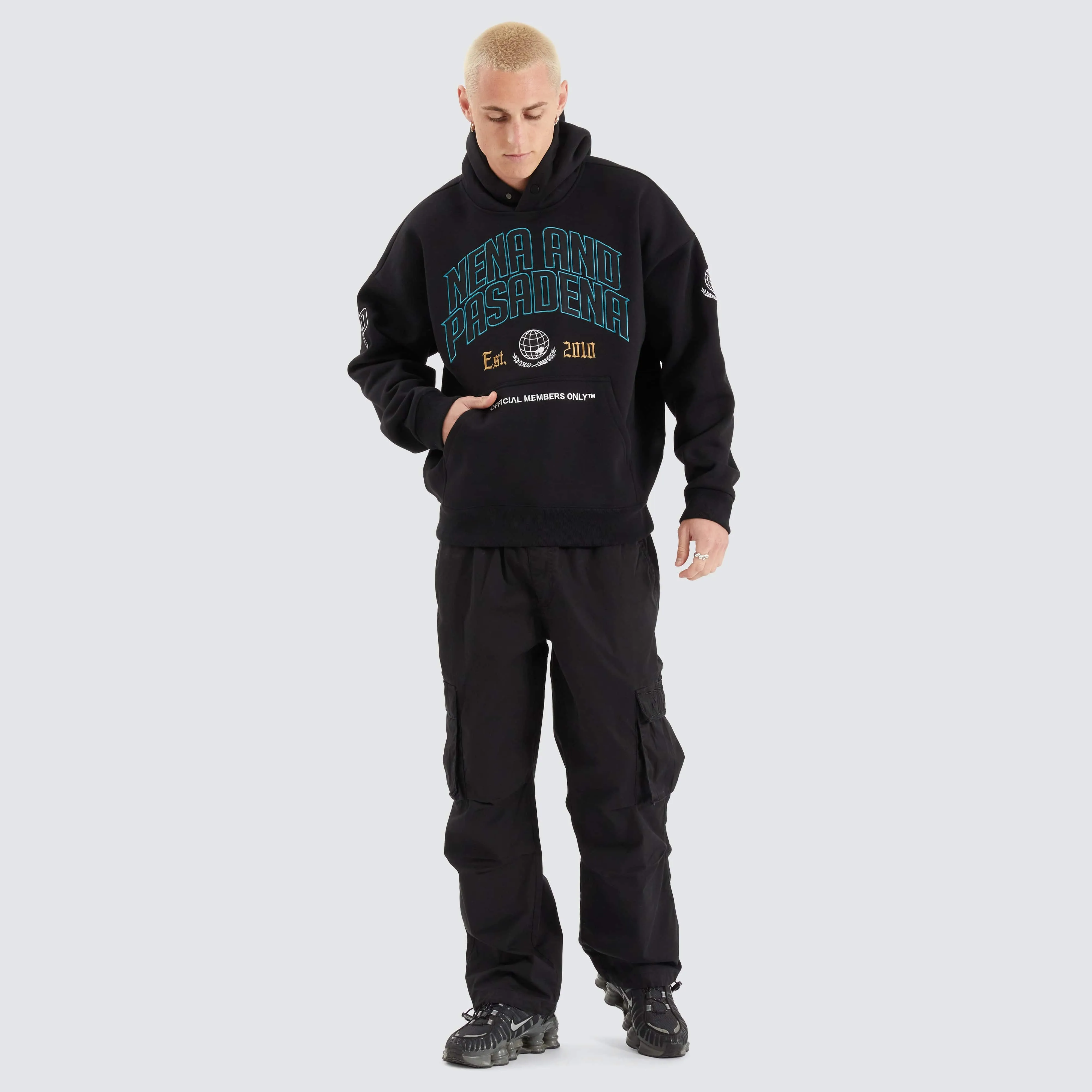 Members Box Fit Hoodie Jet Black