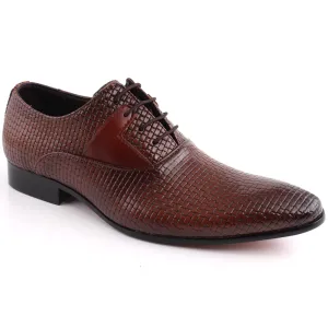 Men “ULAN” Round Toe Dual Shade Closed Lace Textured Loafer Shoes