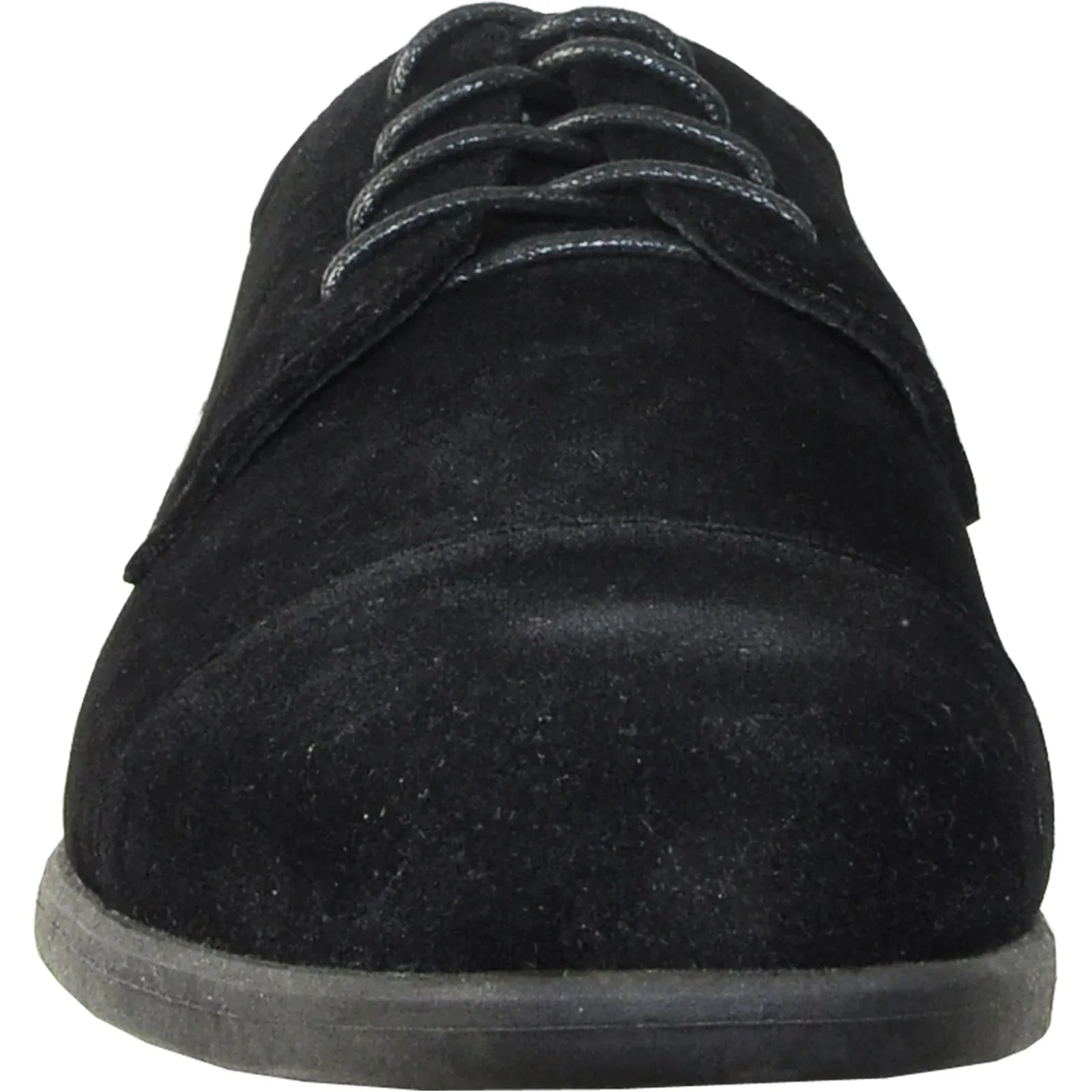 Mens Formal Suede Style Wedding & Prom Cap Toe Dress Shoe in Black