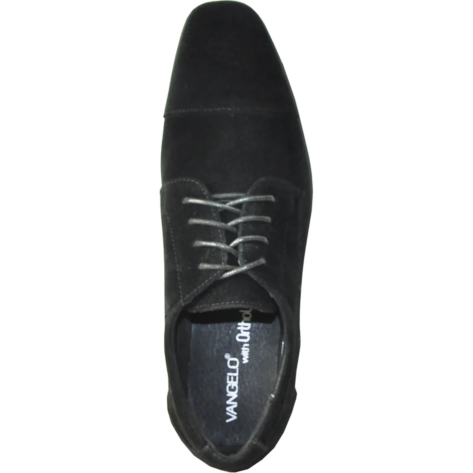 Mens Formal Suede Style Wedding & Prom Cap Toe Dress Shoe in Black