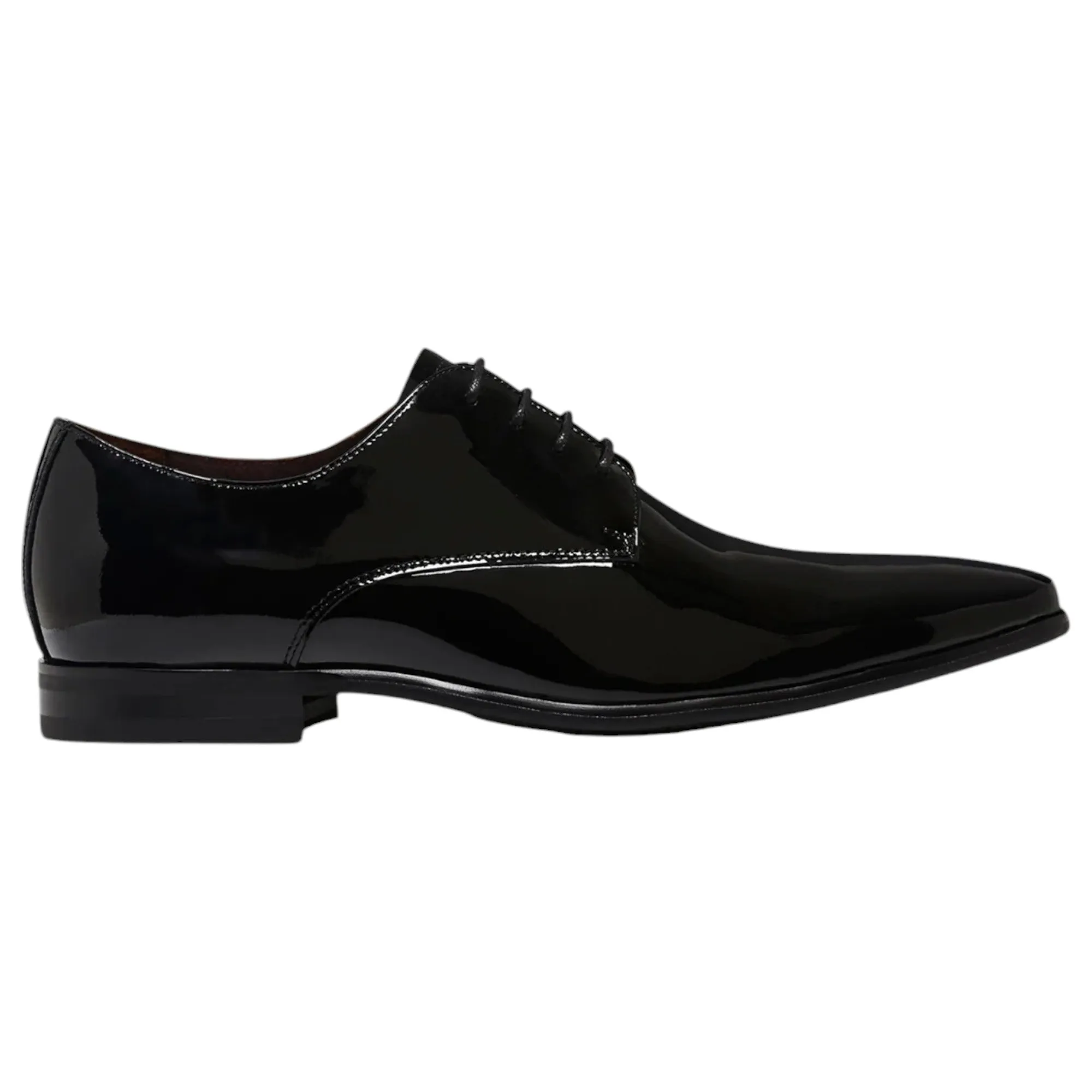 Mens Julius Marlow Jet Work Leather Black Patent Formal Lace Up Shoes