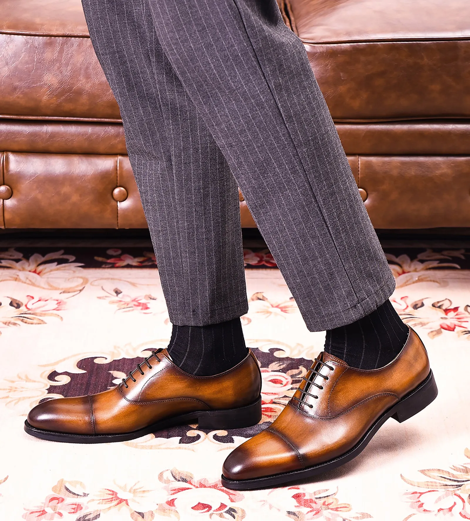 Men's Plain Toe Lace-up Oxfords