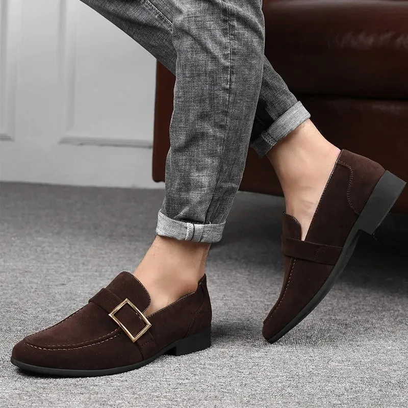Men's Stylish Suede Loafer with Buckles | Ideal for All Seasons