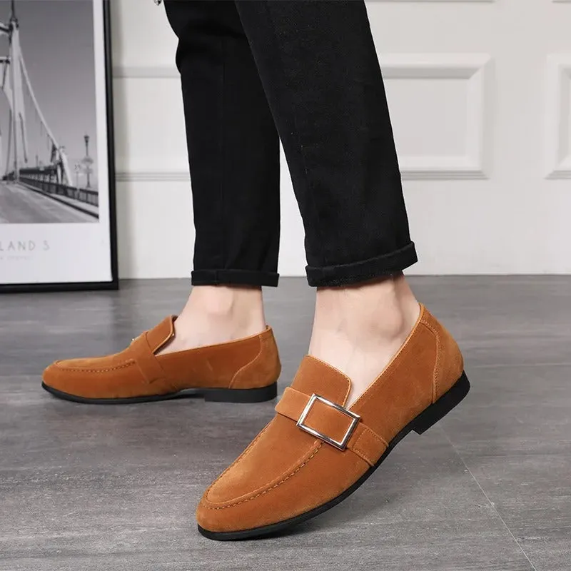 Men's Stylish Suede Loafer with Buckles | Ideal for All Seasons