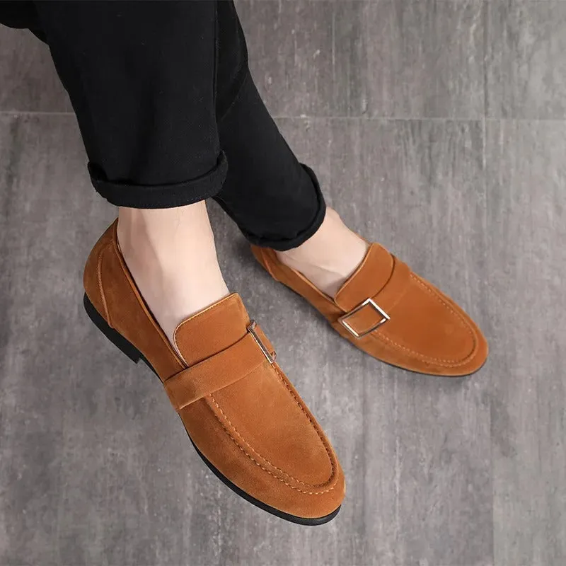 Men's Stylish Suede Loafer with Buckles | Ideal for All Seasons