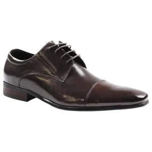 Mens Zasel Parker Brown Leather Lace Up Work Formal Dress Casual Shoes