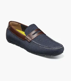 Motor Knit Moc Toe Penny Driver-Navy Multi | Florsheim