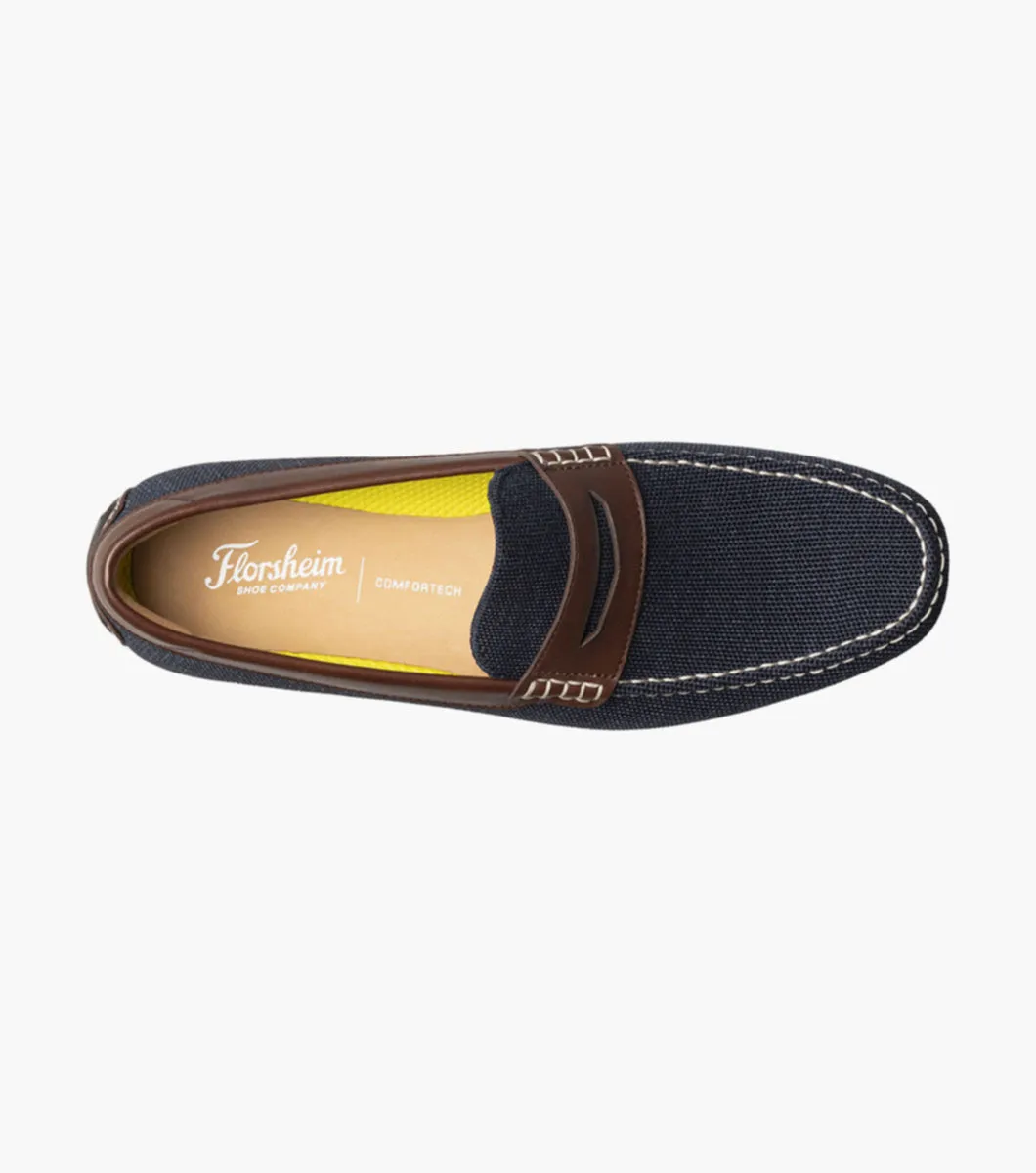 Motor Knit Moc Toe Penny Driver-Navy Multi | Florsheim