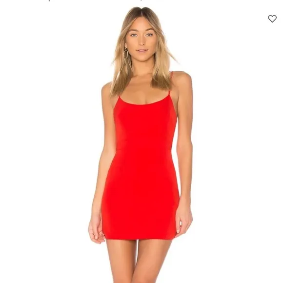NEW NBD Gracey Dress Size S In Red Lace Up Back Sleeveless Mini