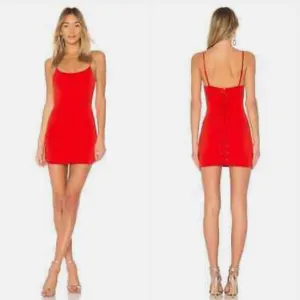 NEW NBD Gracey Dress Size S In Red Lace Up Back Sleeveless Mini