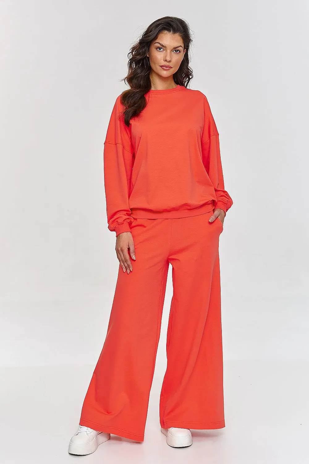 Oversized Luxury Sweatshirt & Wide-Leg Pants Set