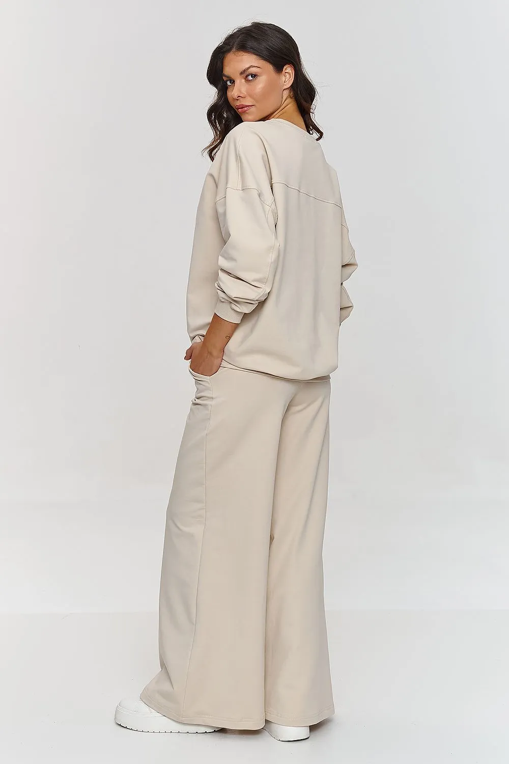 Oversized Luxury Sweatshirt & Wide-Leg Pants Set