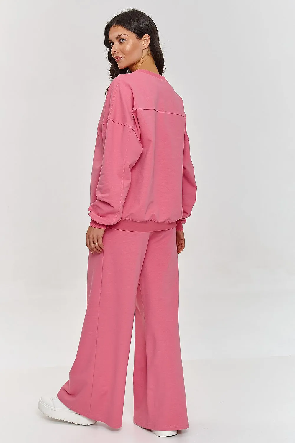 Oversized Luxury Sweatshirt & Wide-Leg Pants Set