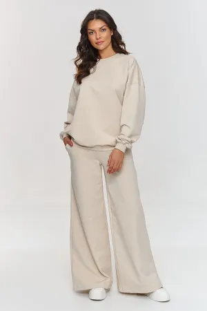 Oversized Luxury Sweatshirt & Wide-Leg Pants Set