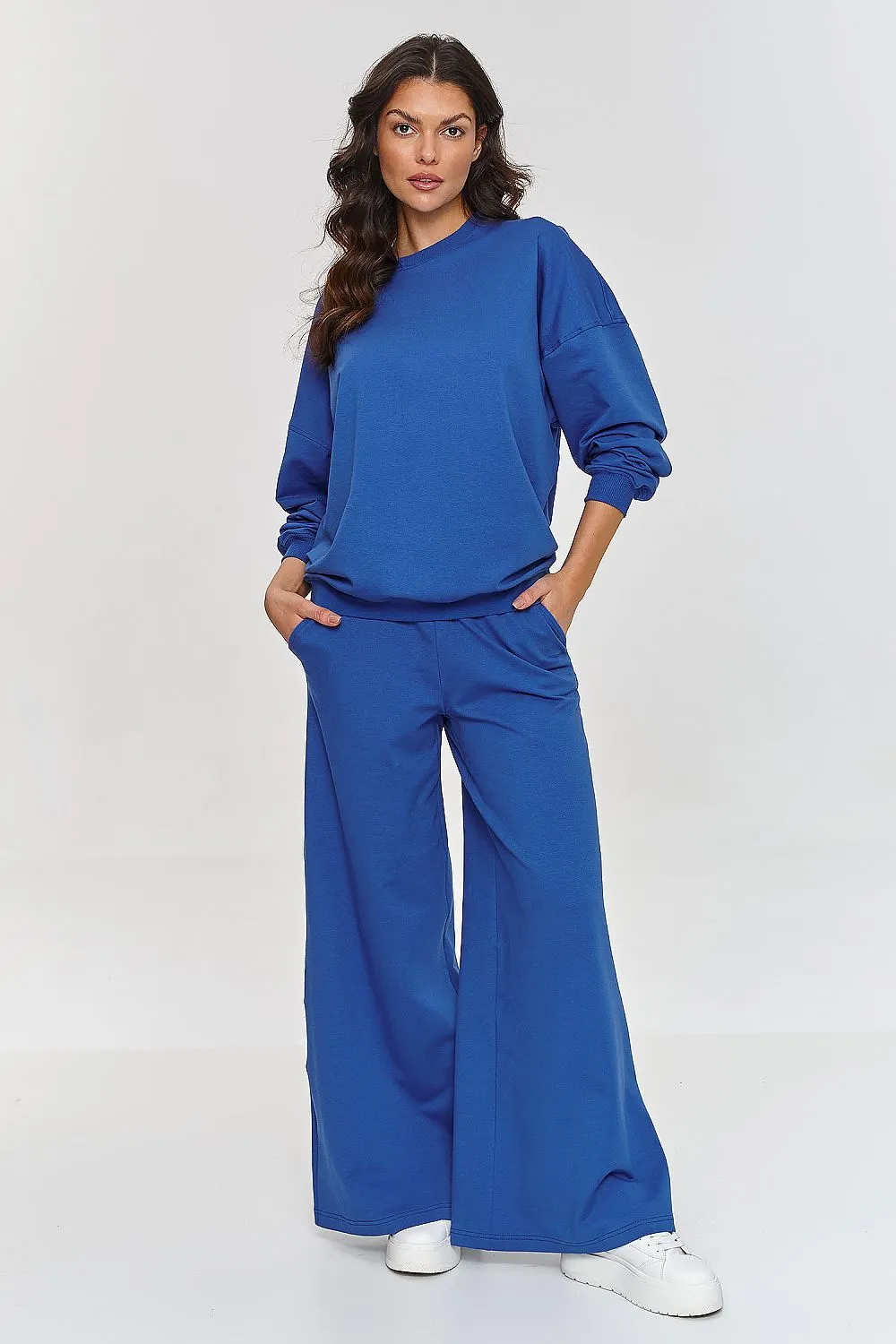 Oversized Luxury Sweatshirt & Wide-Leg Pants Set
